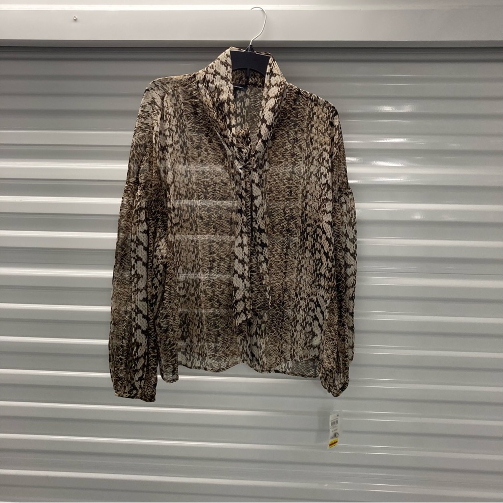 INC International Concepts Brown Snake Print Top